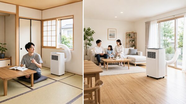 4.5〜7畳と8〜12畳で選ぶ様子