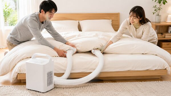 ツインノズルで布団をあたためる
