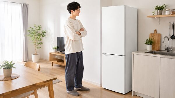 スリム設計で置きやすい一人暮らしの冷蔵庫