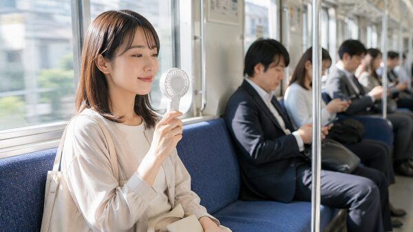 静かな場所でも使いやすいハンディファン