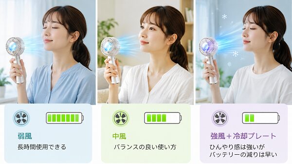 使い方で変わるバッテリー持続時間