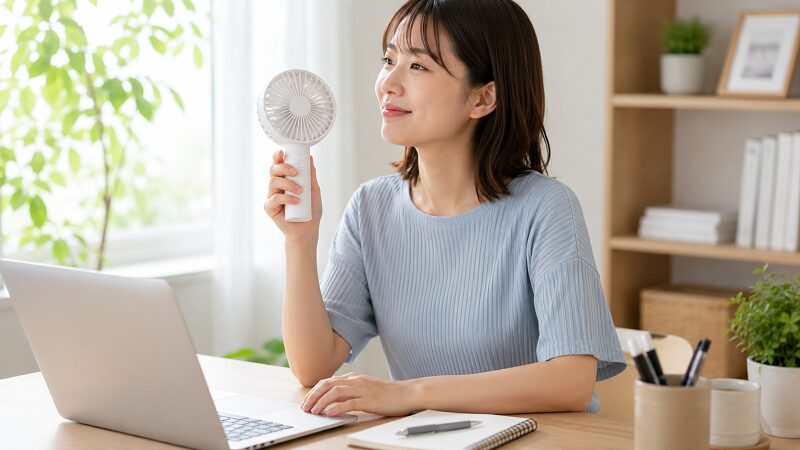 ハンディファンを日常で使うシーン