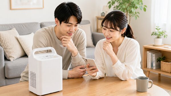 購入前に比較・検討する様子