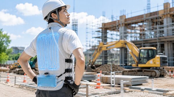 屋外作業で活躍する水冷服