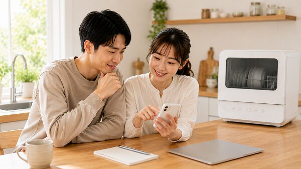 ランニングコストを確認して購入を検討するシーン